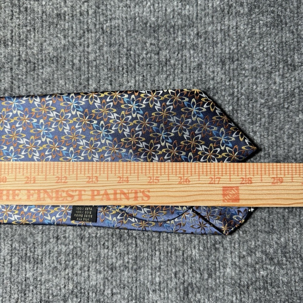 Jhane Barnes Men's 100% Silk Necktie JAPAN Designer Geometric Floral Multicolor - Picture 11 of 11